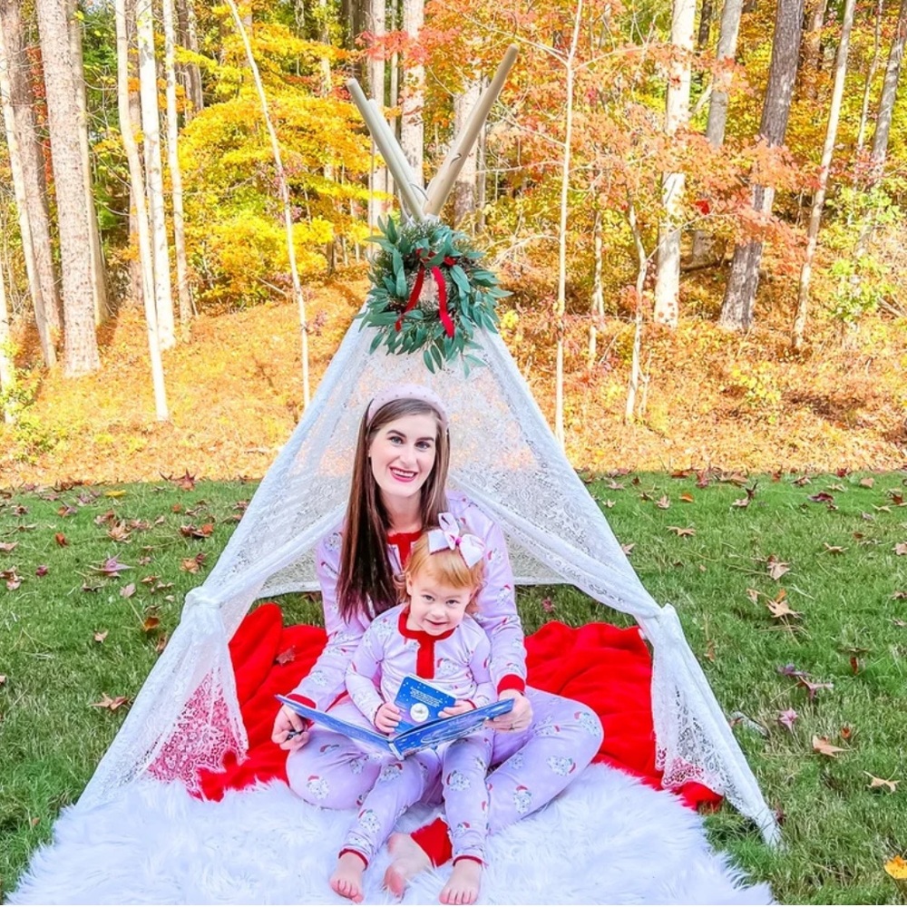 Mommy and me Smocking Bird Christmas Santa pajamas